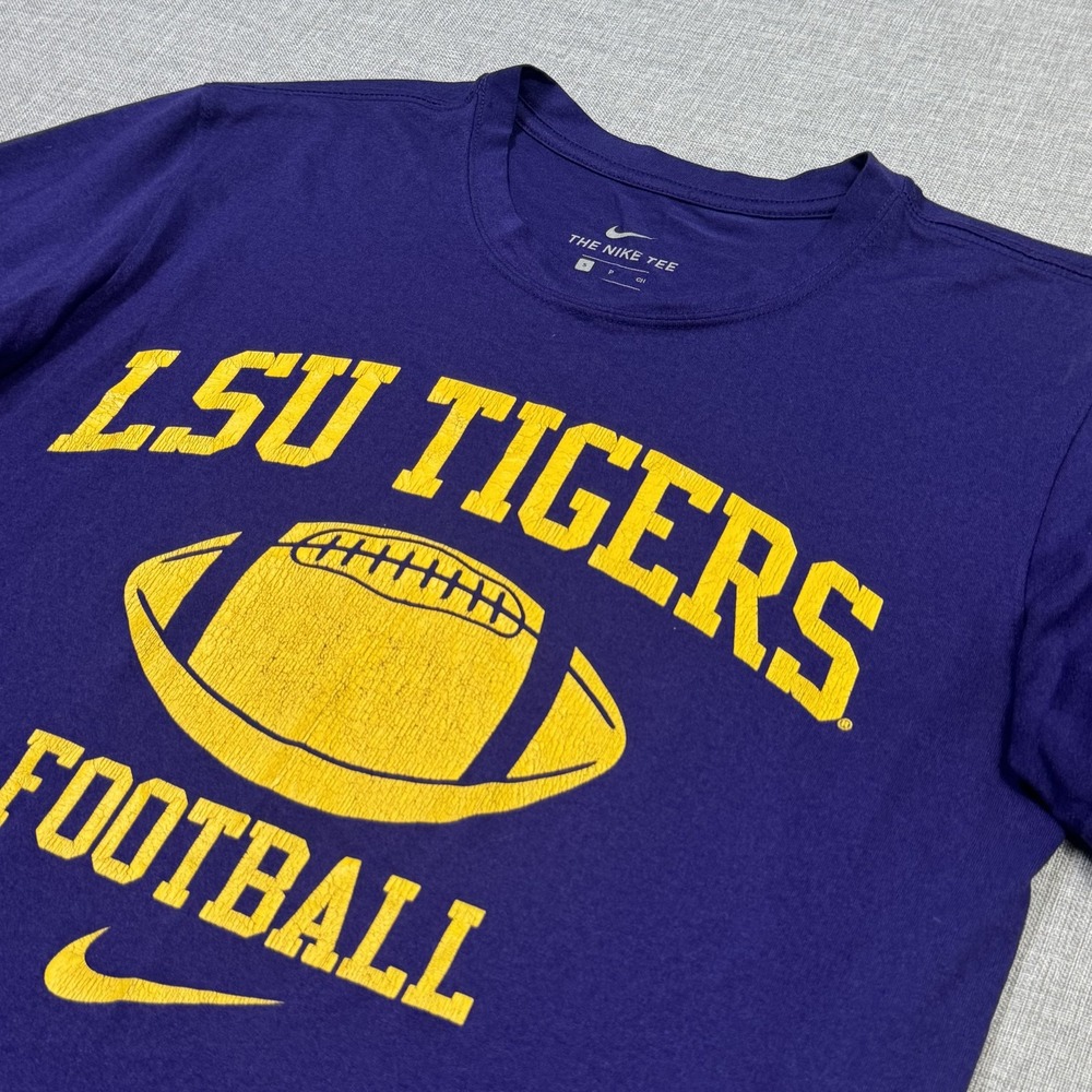 Nike Dri-Fit LSU Tigers T-Shirt Men Small Purple NCAA Football Performance